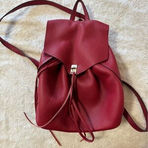 Rebecca minkoff red leather backpack
